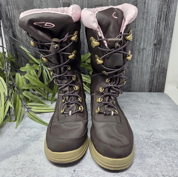 C9 By Champion | Nanette Brown Light Pink Winter Snow Boots Size 6 - Picture 3 of 14